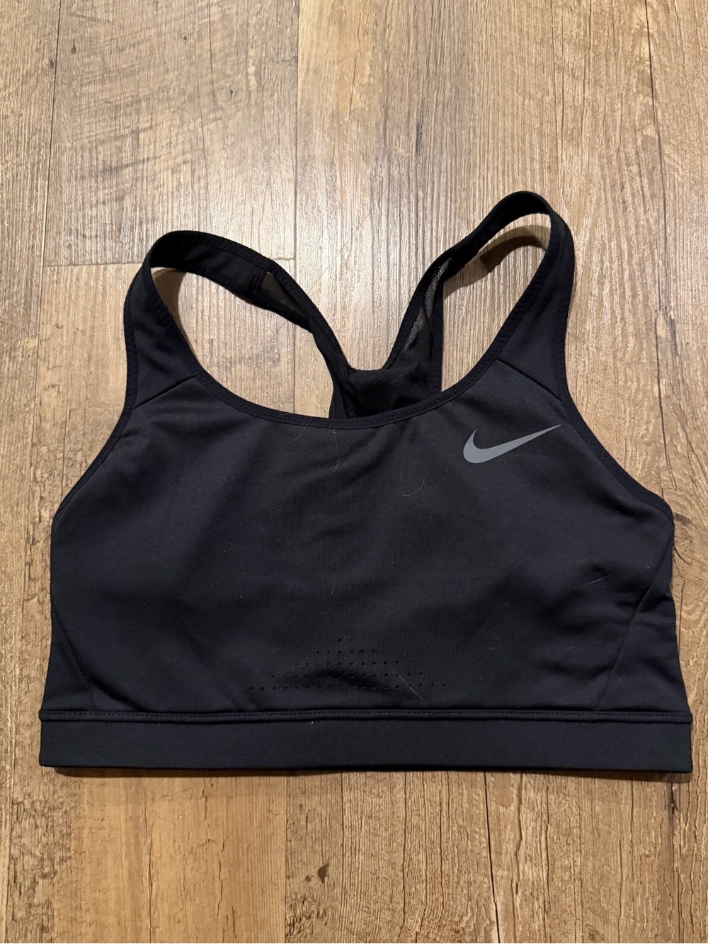 Nike Black Racerback Sports Bra with Reflective Swoosh